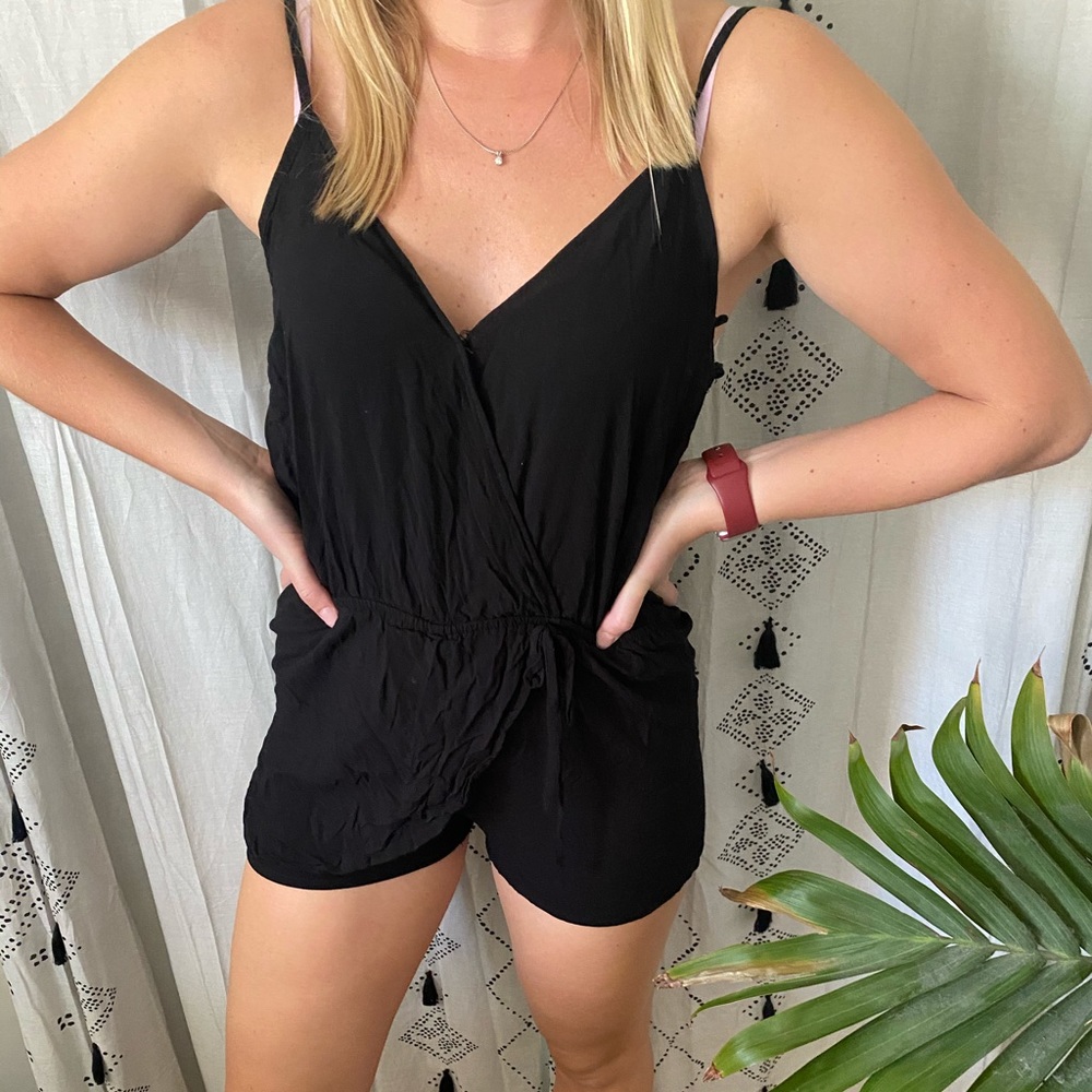 Black wrap Romper